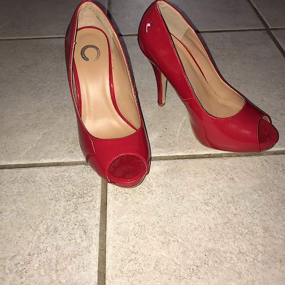 Red Betty Boop style peep toe heels! - Picture 1 of 2